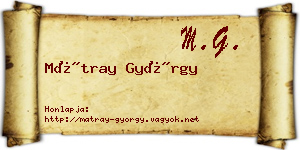 Mátray György névjegykártya